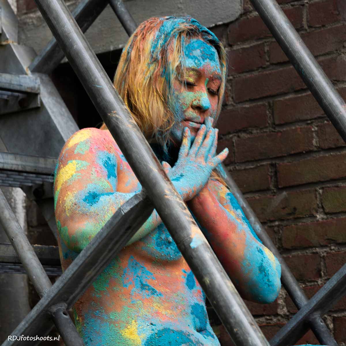 tfp bodypaint: op de buitentrap