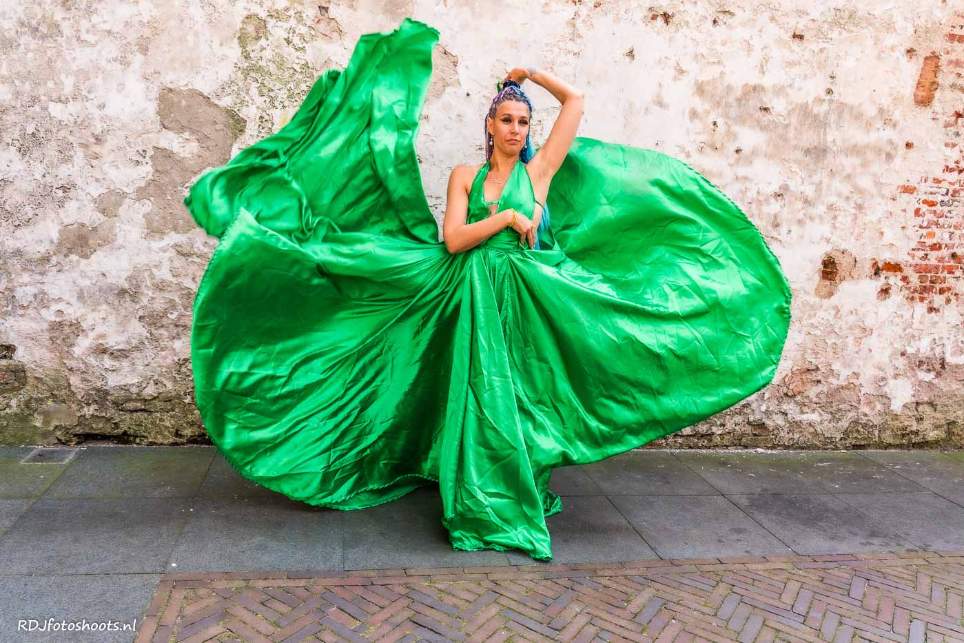 tfp dans: groene jurk